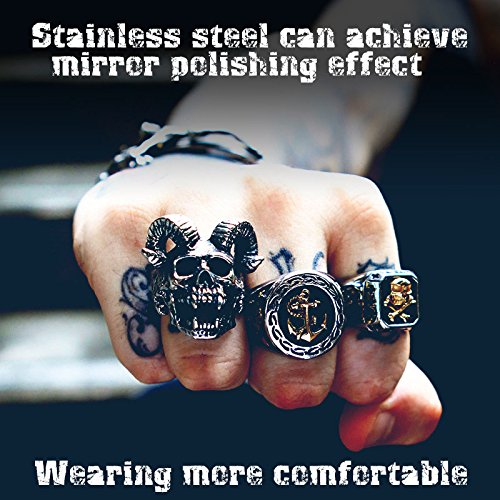 Image of Genuine Stainless Steel Ring Jewelry for Men Fashion Punk Biker Skull Rings