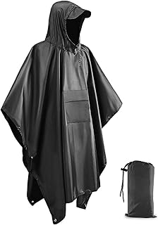 Victoper Waterproof Poncho Adult, Reusable Rain Poncho Adult