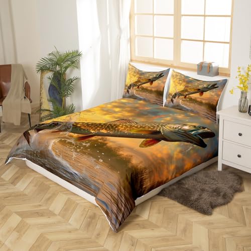 Couvre lit animaux sous-marins grand format 240x260 avec motifs poissons