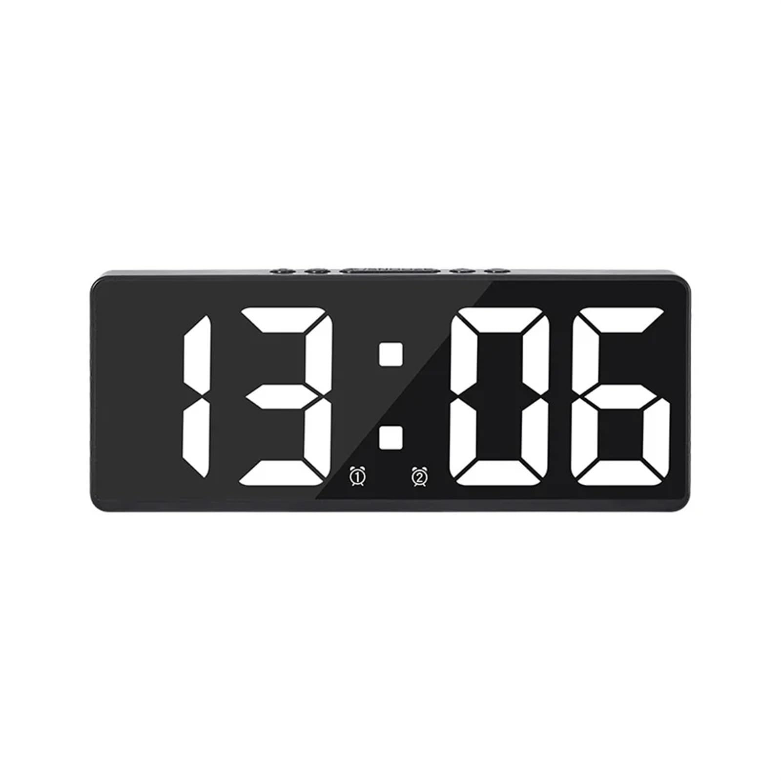 LUYSGBXR Alarm Clock Voice Control Digital Alarm Clock Teperature Snooze Night Mode Desktop Table 12/24H Anti-disturb Funtion LED Clocks Watch(BW)