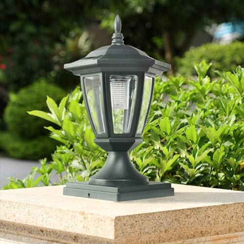 JeeYee Black Solar Post Lantern Retro LED Post Cap Lamp Landscape Waterproof Outdoor Modern Decoration (1 Pack)