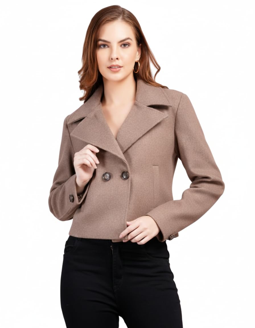 memories by masha Cropped Jacket | Stylish Women's Cropped Wool Jacket | Elegant and Warm for Winter | Perfect for Casual and Semi-Formal Occasions-picture-19