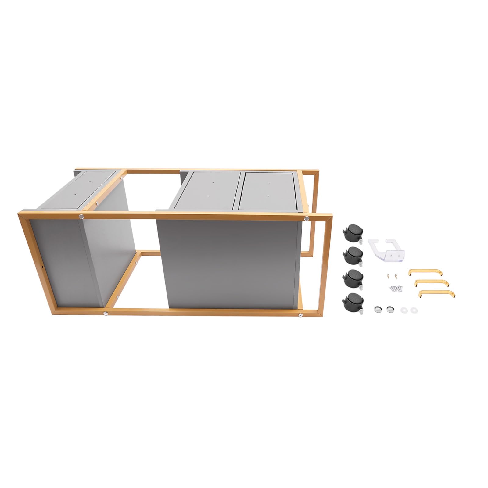 Carrito de cosméticos con ruedas, 3 cajones y soporte para secador, carrito auxiliar con armario, carrito de trabajo moderno para baño y sala de estar (Gris)