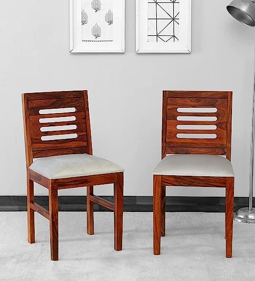 WORLDWOOD Sheesham Wood Dining Chairs for Dining Room Table Dining