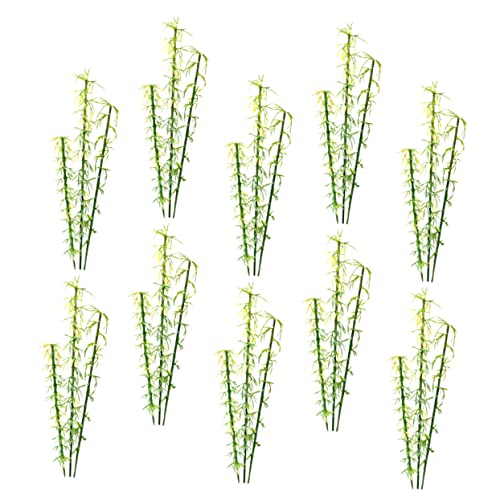 Ciieeo 50pcs Mini Imitation Bamboo Fake Bamboo Plant Miniature Bamboo Trees Miniature Artificial Bamboo Adornment Landscape Bamboo Trees Mini Plants Decor Finished Tree Plastic Small Tree