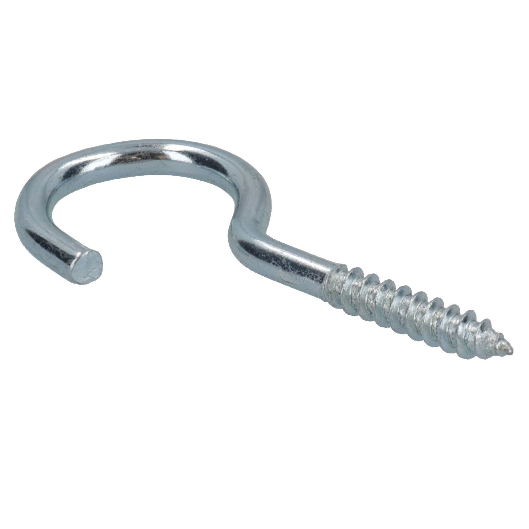 Screw Hook Fasteners Hangers Zinc Coated Finish 16mm Dia 50mm length 10pc