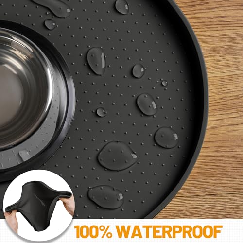 Tapis de nourriture Hubulk noir pour coin repas propre du chien - 5