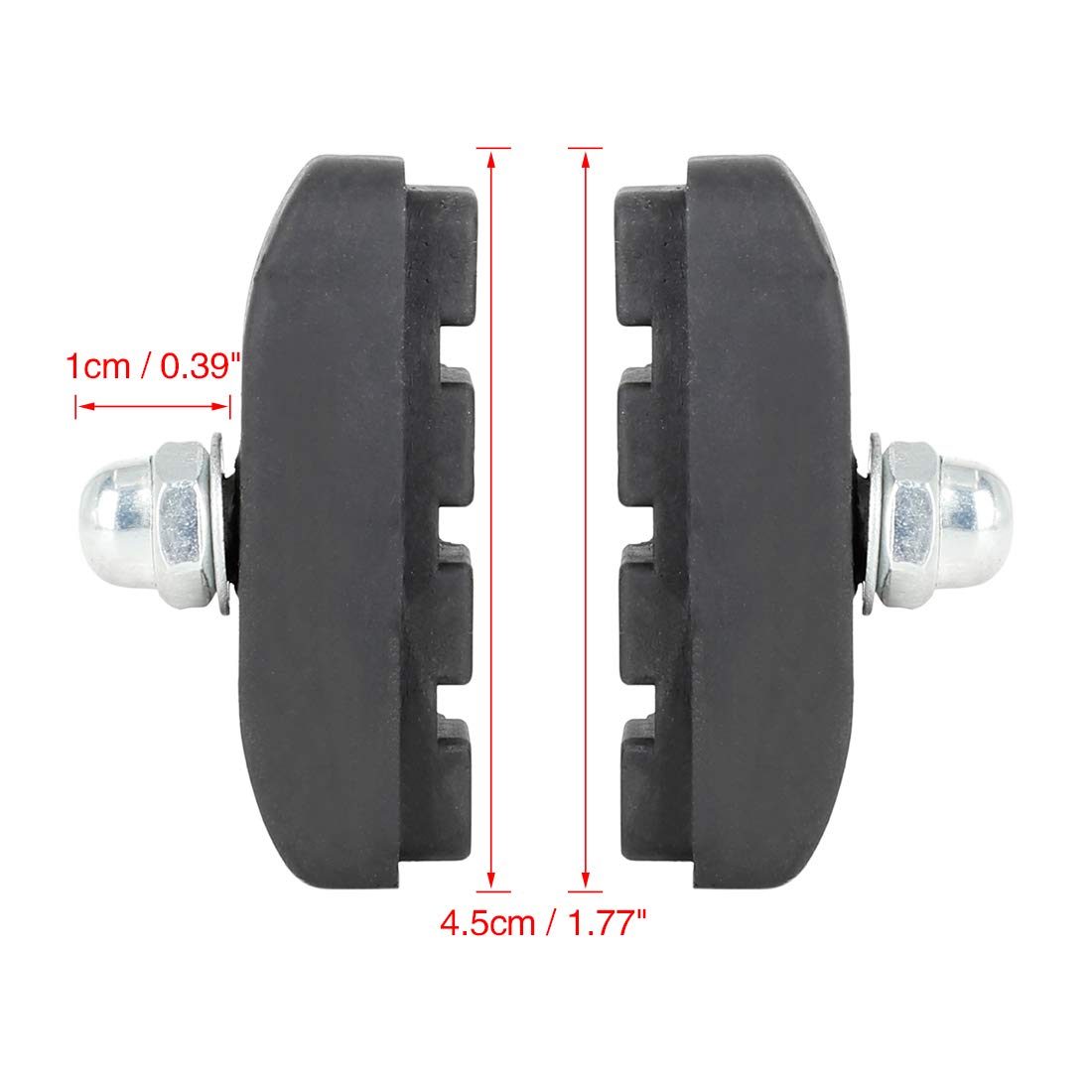 X AUTOHAUX Pair Bike Brake Pads Bicycle Block Mountain Bike MTB 45mm Black - Image 2