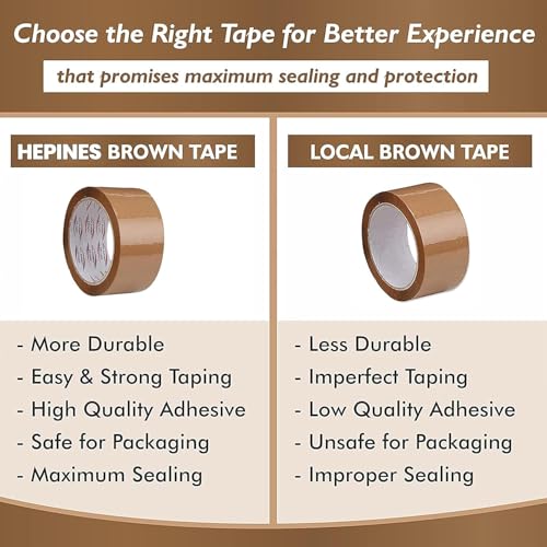Image of Brown 2-Inch Multipurpose Clear Tape, 6 Pack of 200 Meter Rolls, Ideal for Packaging, Decorating, DIY, and Industrial Use