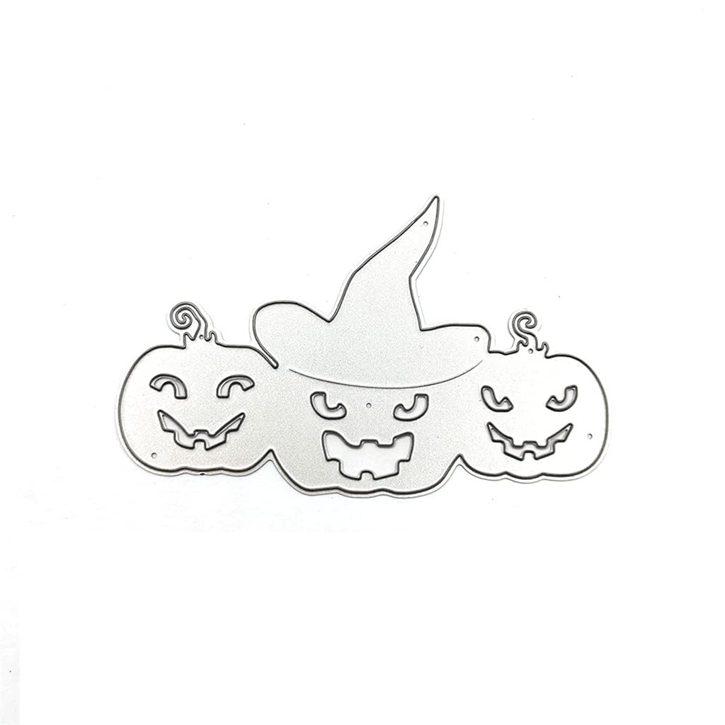 PANGBOER Printing Carbon Steel Halloween Pumpkin for Head, Clear Stamp Embossing Mold for Paper Card and Craft Gift Embossing Stencil Template