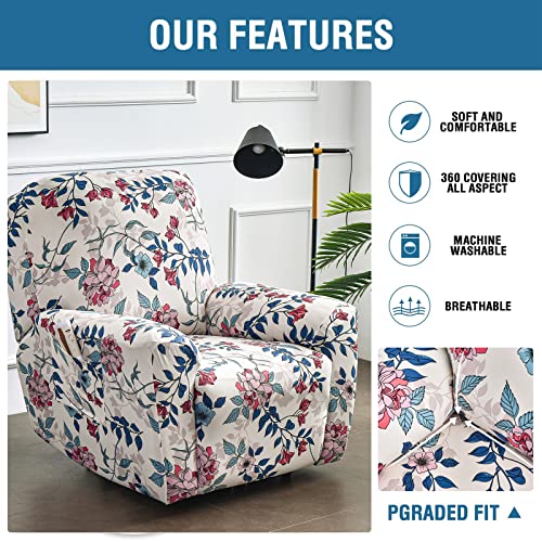 Image of Eco-Ancheng Recliner Slipcovers 4-Pieces Lazyboy Recliner Covers Recliner Couch Covers Recliner Chair Cover Non Slip Reclining Slipcovers with Storage Pockets Furniture Protector for Living Room