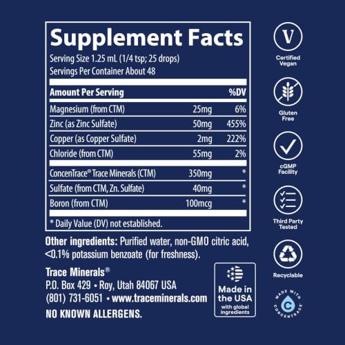 Trace Minerals Liquid Ionic Zinc, 50 mg, 2 fl oz - Image 3