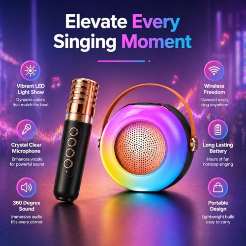 Image of Toy Imagine Rechargeable Wireless Bluetooth Karaoke Mic with Speaker | Karaoke Mic for Singing, Speaker with Mic Wireless for Kids | Music Singing Toy for Girls Boys Birthday Gift