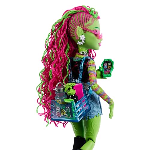 Monster High Venus McFlytrap Poupée avec chat Chewlian et accessoires tels qu’un sac à dos un carnet des encas et bien plus encore HRP81 - vue 4