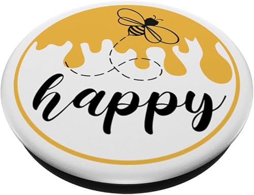 Miniatura 2 de Cute Yellow Boho Bee Keeper Honeybee Bumble Happy Bee PopSockets Swappable PopGrip