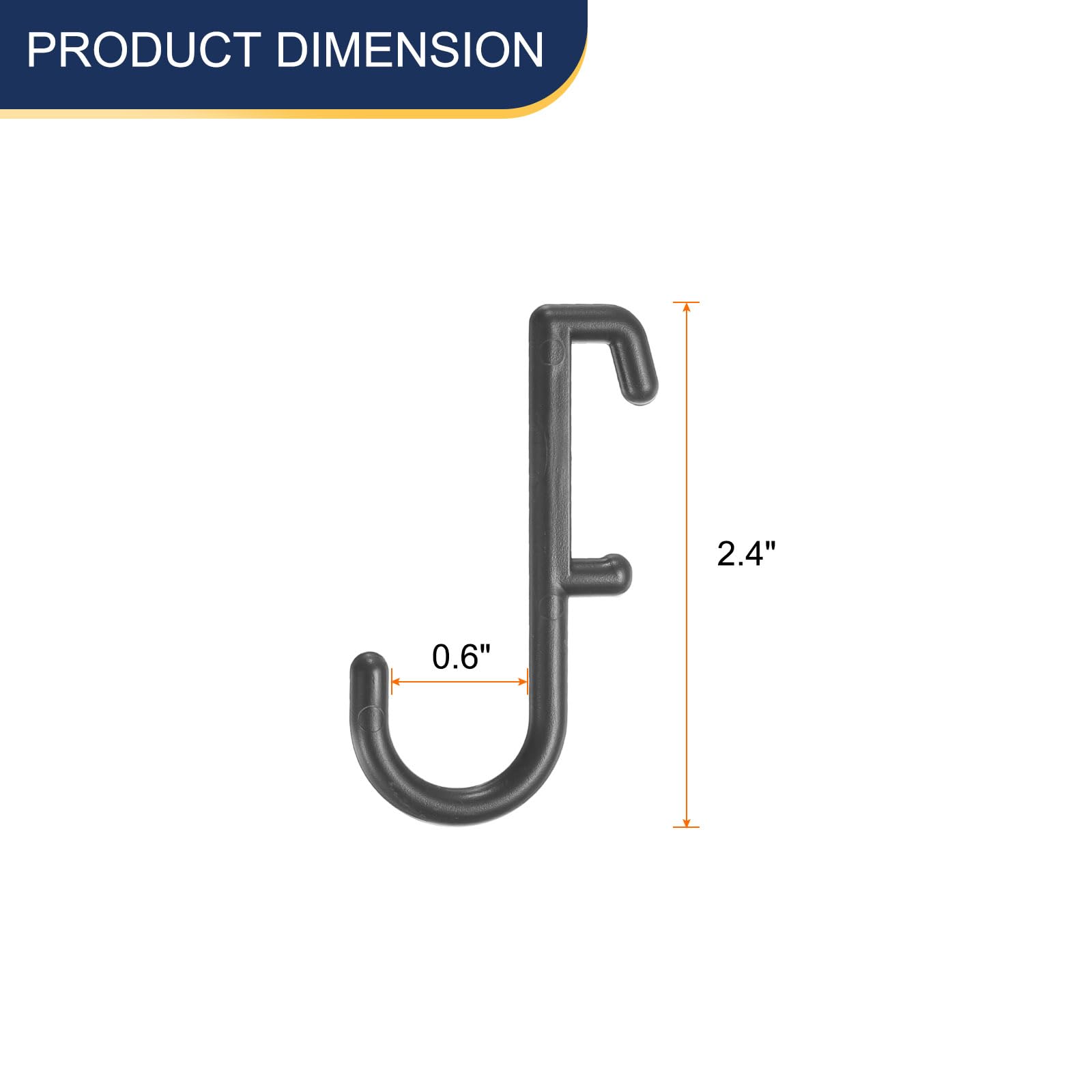 HARFINGTON 16pcs Pegboard J Hooks 1/4