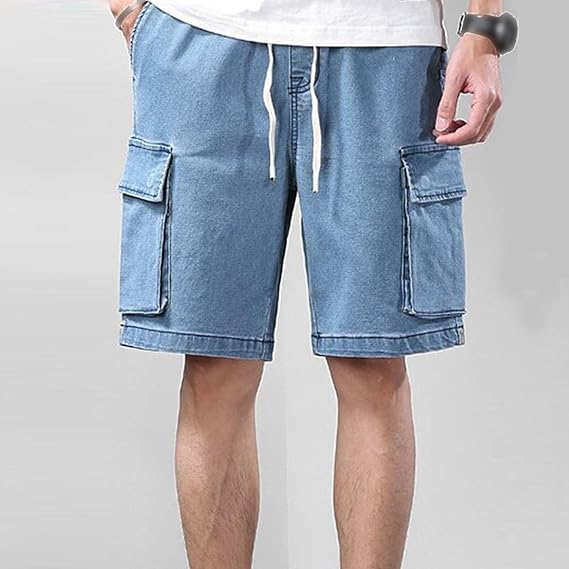 Shorts de mezclilla masculinos casuales de verano miniatura 3