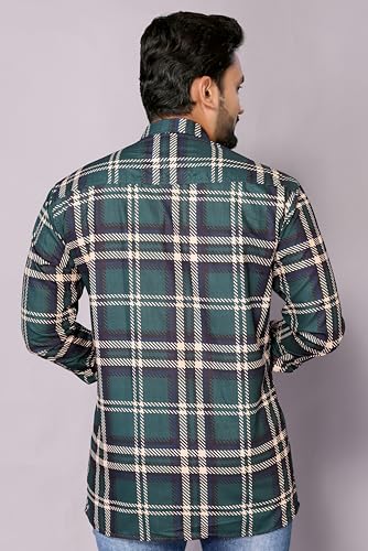 Image of GURIK Men's Cotton Box Checkered Slim Fit Casual Shirt with Chest Pocket, Full Sleeve Shirt for Formal & Casual Wear