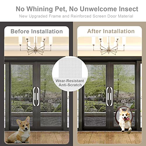 Canine Door for Display Door, Patent Desigh Pet Display Door with Lockable Magnetic Flap for Doggy Canine and Cat Door, Espresso Canine Door for Display Door, Patent Desigh Pet Display Door with Lockable Magnetic Flap for Doggy Canine and Cat Door, Espresso