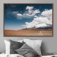 Framed Canvas Wall Art Mountainscape Aerial Dramatic Landscape Mountain Top Multicolor Photography Realism Rustic Warm - 16x24 inches