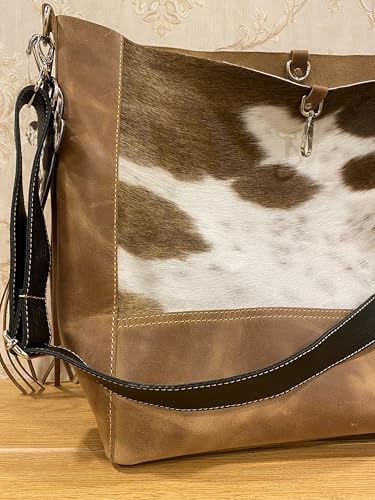 Cowhide Tote Shoulder Bag – Hair-On Pony Skin Purse for Travel, Outdoor, Office & Casual Use | Durable, Stylish & Spacious Everyday Companion3