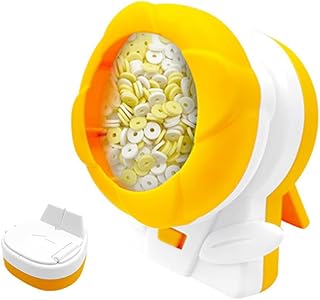Vjsujehgy MáQuina EléCtrica de Abalorios de Semillas para JoyeríA, Pulseras y Collares - Cuenco de Abalorios Amarillo