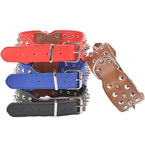 Mdurian Collare per Cani in Pelle con Punte per
