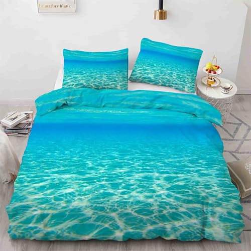 Parure de lit 90x190 MerBleu ensemble literie microfibre douce