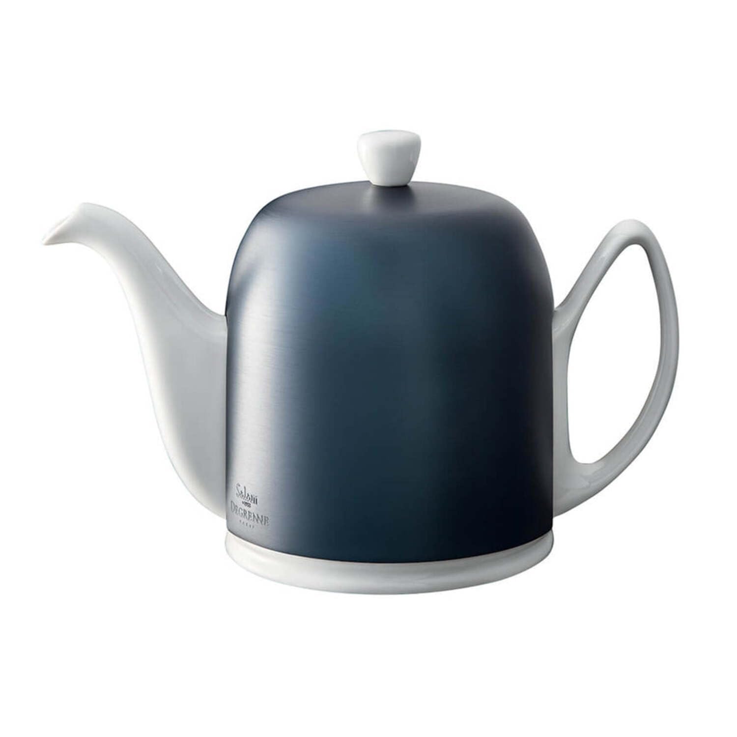 Guy Degrenne Salam Minérale Théière 6 Tasses Corps Blanc Cloche Cobalt