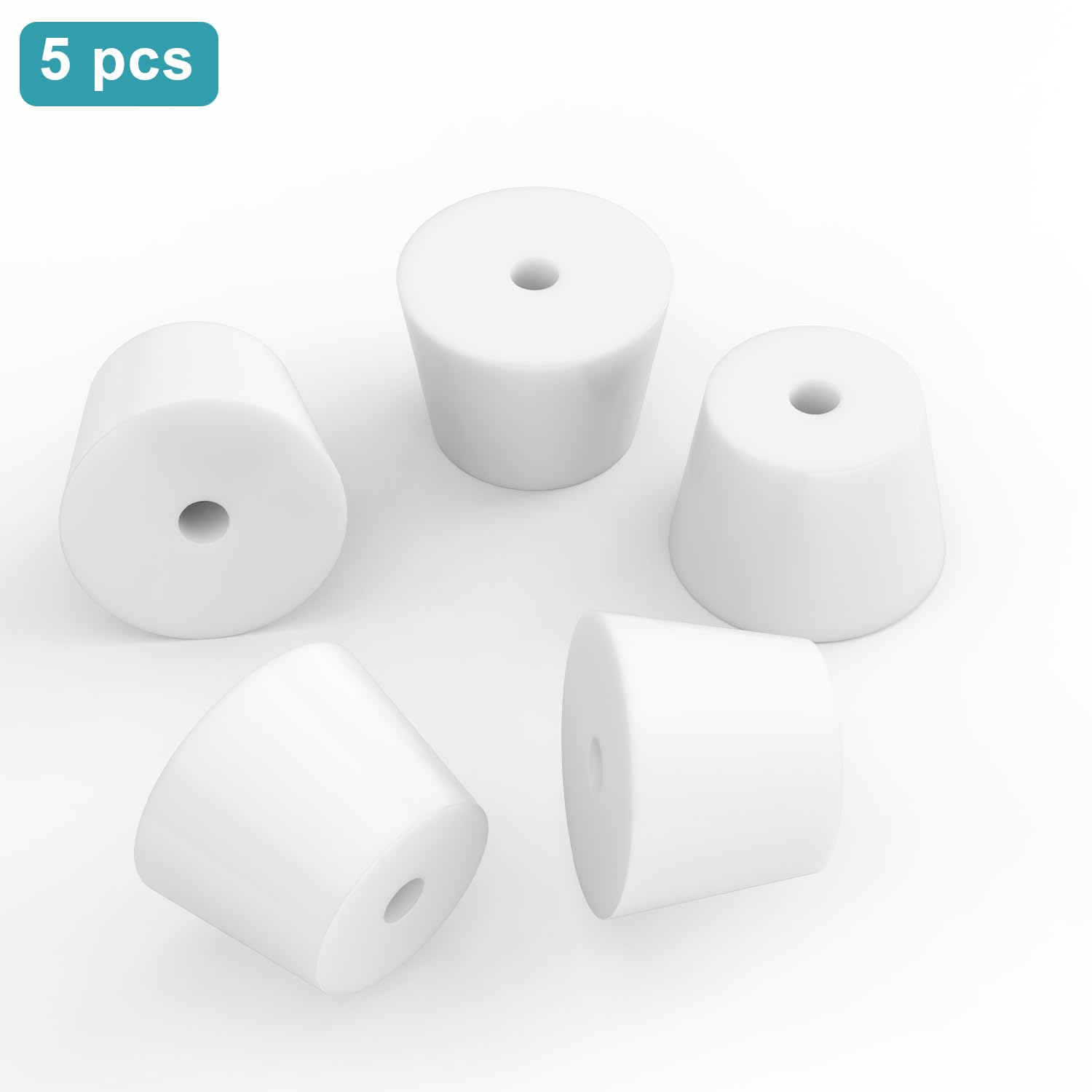 stonylab Silicone Stoppers, 5-Pack Standard 8# Natural Silicone Stoppers with 8 mm Aperture Single-Hole — Amazon image 4