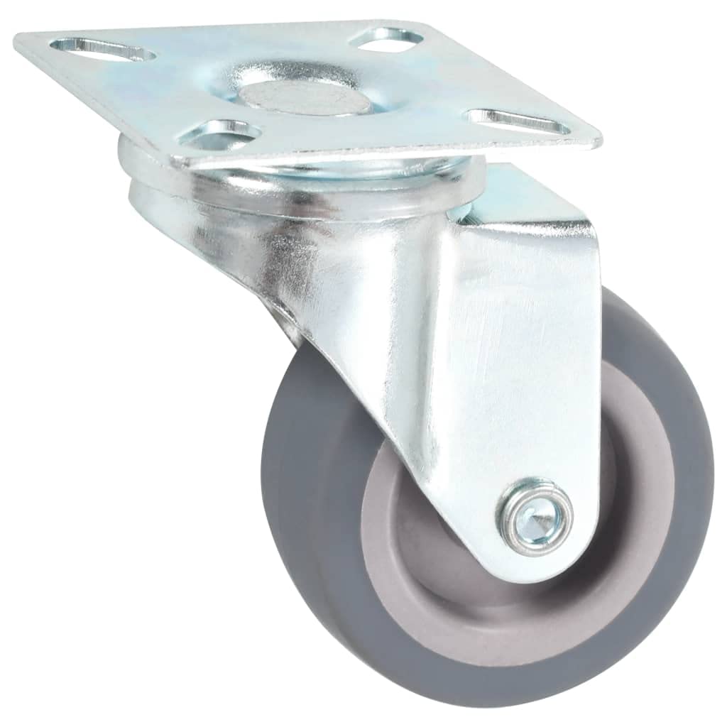 Lenkrollen 24 Stück 50 mm TPR Materialtransport Rollen für Transportwagen Hubwagen Sackkarre Rollwagen Plattformwagen Handwagen mit Zinkbeschichtung für Werkstatt Lager Industrie Betrieb