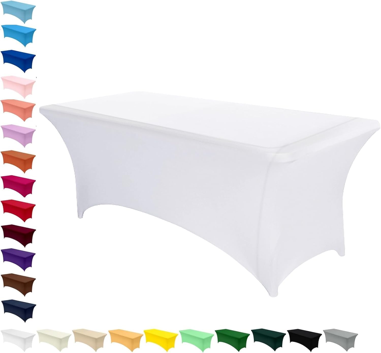 AMFUN 4FT Kitchen Spandex Table Cloth, Stretch Rectangular Table Cloth,Tight