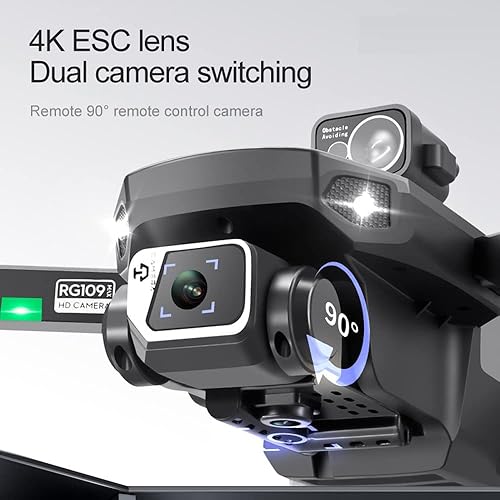 Miniatura 4 de HJLXMF Dron de control remoto de doble batería 4K HD cámara Wifii FPV motor sin escobillas 30 grados de evitación de obstáculos RC cuadricóptero