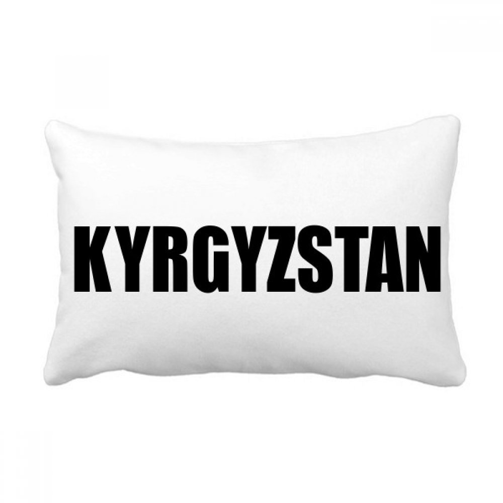 Kirghizistan Pays Nom Throw Noir Coussin Oreiller Lombaire Insert Cover Accueil Canapé Décor
