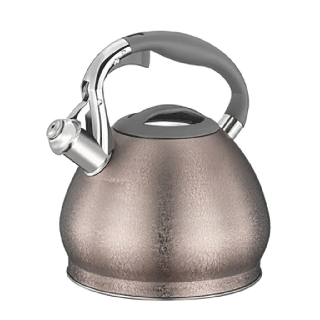 RajoNN Hervidor de Agua de Acero Inoxidable Mango de baquelita Media Bola Silbato de Bronce Olla Cocina de inducción Suministros de Cocina para el hogar (Color: A, Tamaño: Un tamaño)