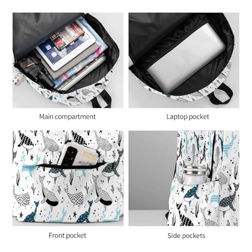 Whales Backpack for Women Men Work Travel Laptop backpacks Mesh Carry on Backpack Casual Daypack for Hiking Camping Climbing Gifts2