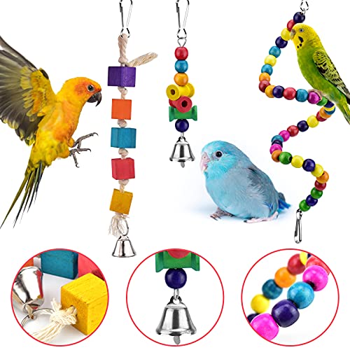 KATUMO Bird Toys, Natural Coconut Bird House with Colorful Ladder Hanging Chewing Toys Hammock Climbing Ladder Bird… - Image 5