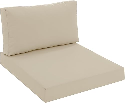 Cojines de repuesto para muebles de patio, cojín de asiento profundo para sofá y almohada de respaldo con funda extraíble impermeable para sofá