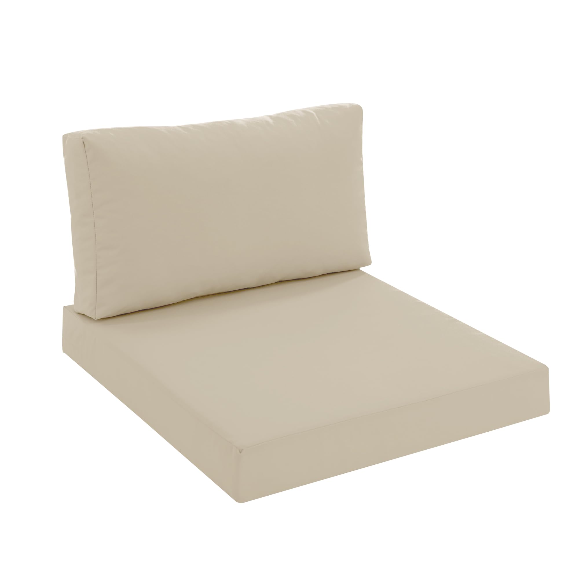 Patio Furniture Cushions Replacement, Outdoor Deep Seat Couch Cushion and Backrest Pillow with Waterproof Removable Cover for Sectional Sofa Set, 25.6 x 25.6 Inch, Cream