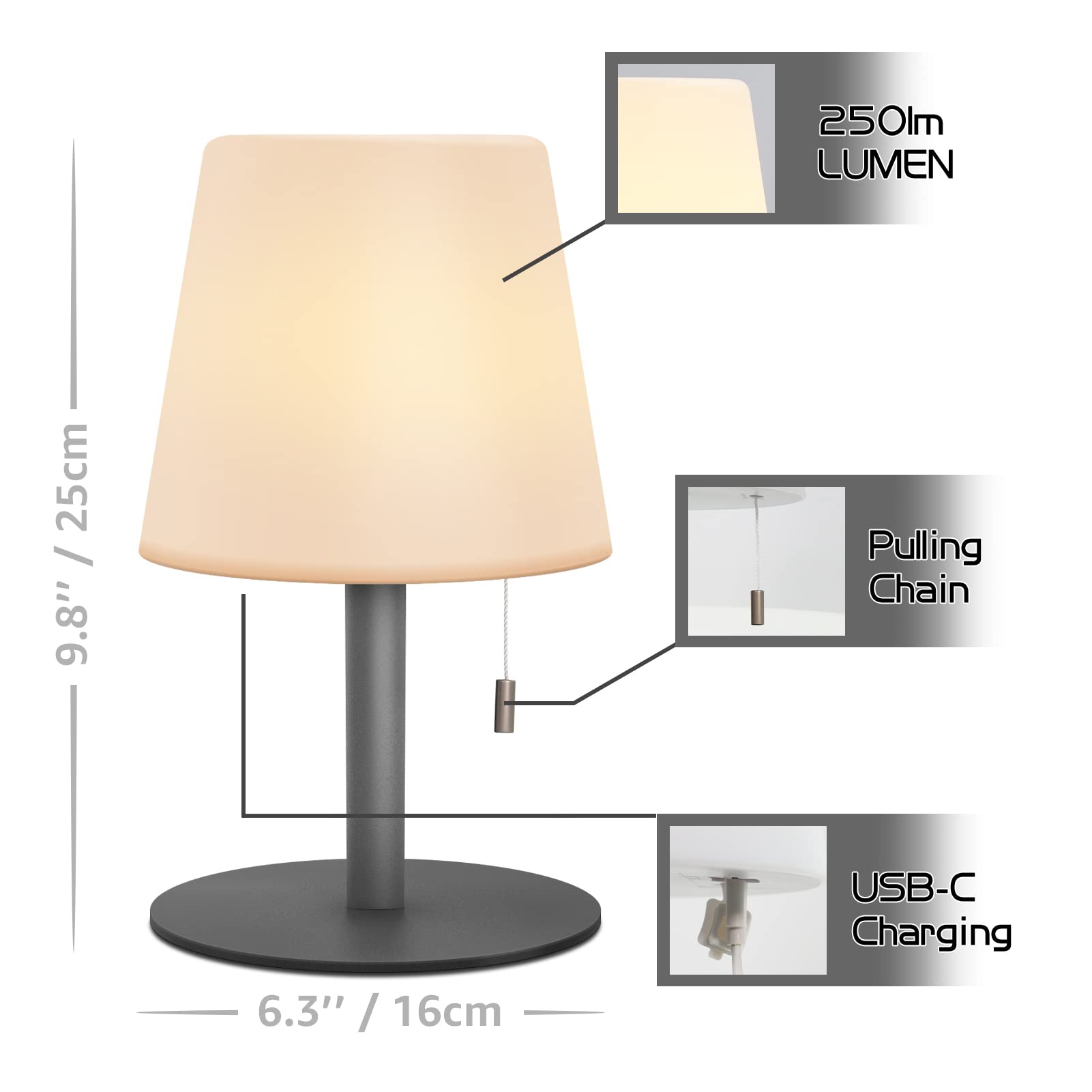 MALUX Lampada Da Tavolo Senza Fili 8 Colori RGB Lampada Da Tavolo A LED