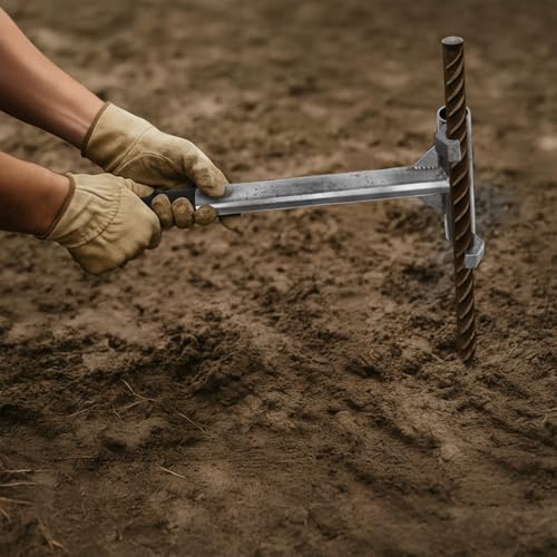 Heavy-Duty Rebar Puller Tool Reinforced Handle for 3/4 and Smaller Steel Rods Comfortable Non-Slip Grip Welded Steel Construction Ideal for Removing Rebar from Soil Wood or Concrete by Pyswex
