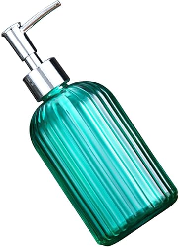 Lurrose Refillable Glass Pump Bottle Hand Soap Dispenser for Bathroom Kitchen Shampoo Lotion Body Wash Liquid Soap Pump Jar