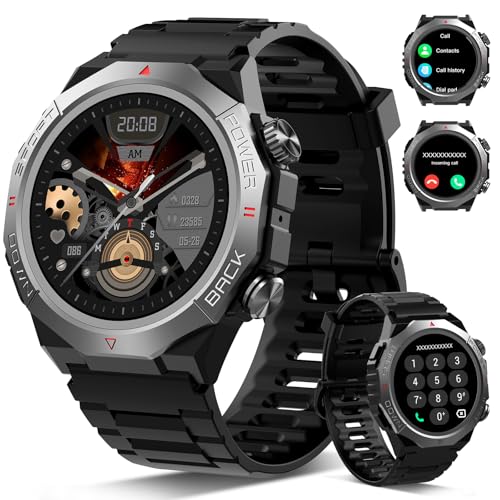 Militär Smartwatch Herren Damen, Smart Watch mitTelefonfunktion 1,39' Touchscreen, Herzfrequenzmonitor Schlafmonitor IP68 Wasserdicht Sportuhr, 110+ Sportmodi Fitnessuhr für...