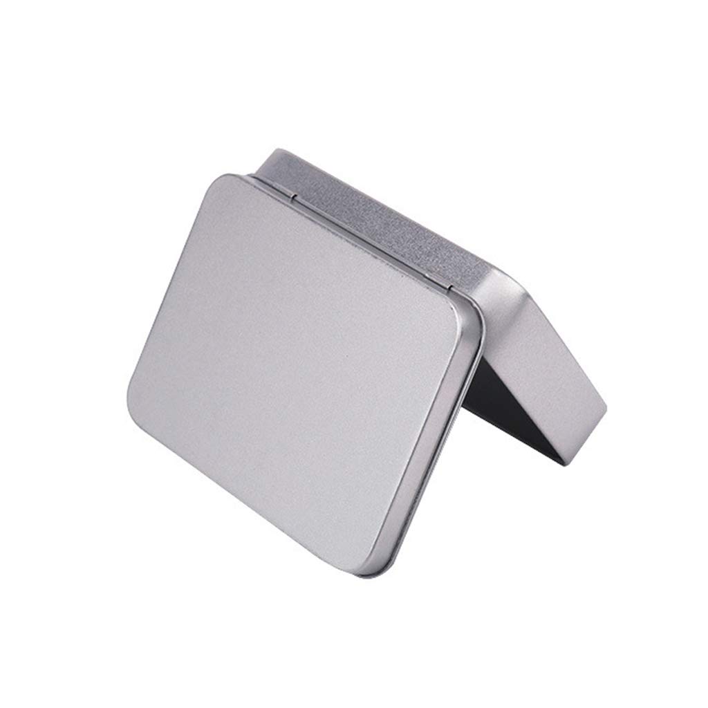 Small Metal Tin Silver Flip Storage Box For Case Organizer For Money Coin Candy Metal Rectangular Empty Hinged Tins Small Metal Box Storage Tins Rectangular Empty Tin Box Containers Metal Storage Tins