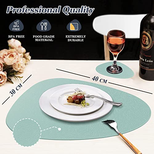 YUNJUER Silicone Placemats and Washable Coasters Set, Heat-Resistant 450 °F - Image 2