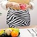 FekiLoot Zebra Print Server Apron with 3 Pockets, Waterproof Half Apron for Waiters Fashion Bistro Aprons for Restaurant Server Work