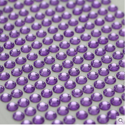 WEICO 6mm Crystal Diamond Sticker Adhesive Rhinestone, 504pcs (purple)