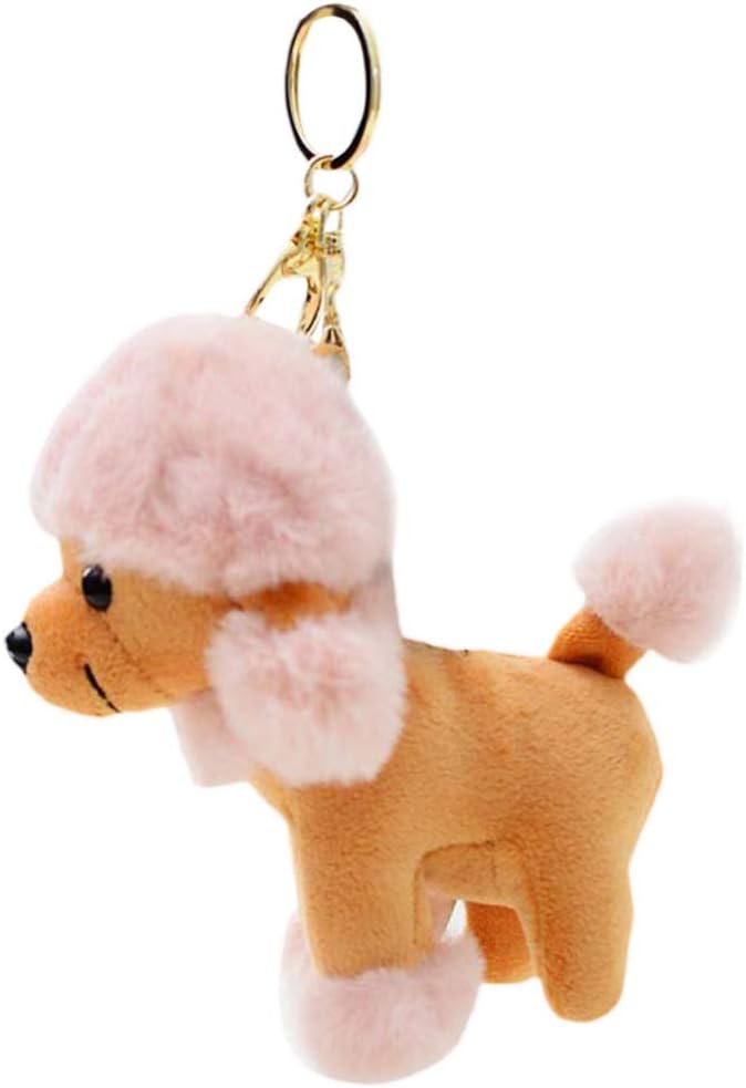 Bestoyard ぬいぐるみプードルキーホルダーぬいぐるみ犬キーリングのためのバックパックハンドバッグスーツケースアクセサリー