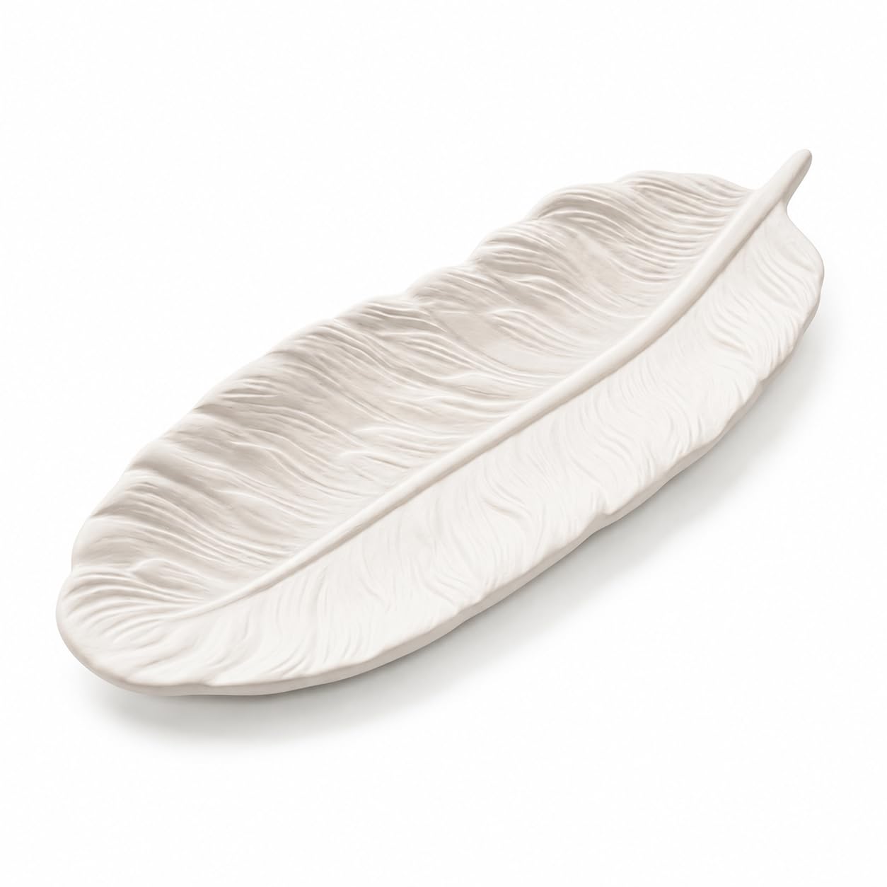 Faramir Store White Handcrafted Feather Stone Tray Jewellery Organiser