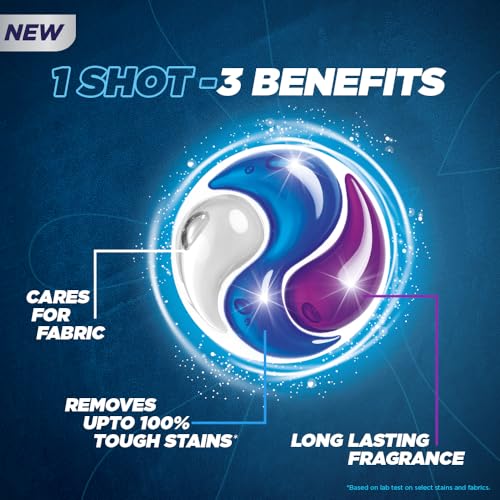 Image of Excel 3 in 1 Smart Shots Unit Dose Liquid Detergent Pack of 28 Count for Both Front Load and Top Load Washing Machines|| (28 U x 19.9 g)